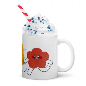 Taza blanca brillante - 3 COLORES