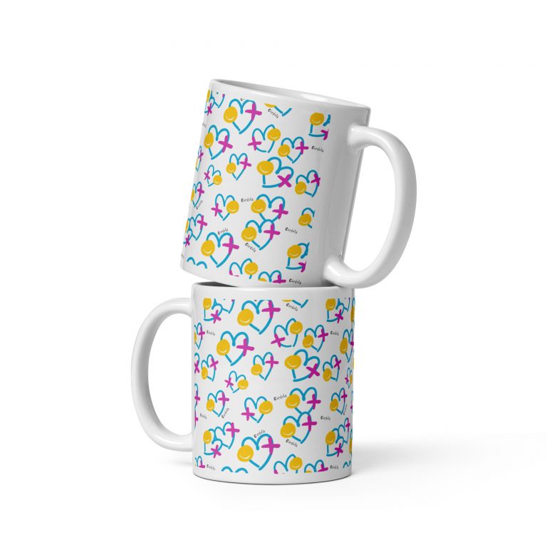 White glossy mug