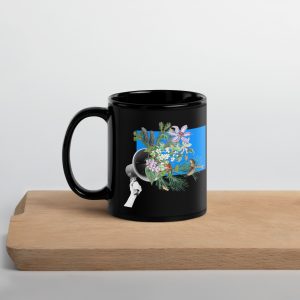 Taza negra brillante
