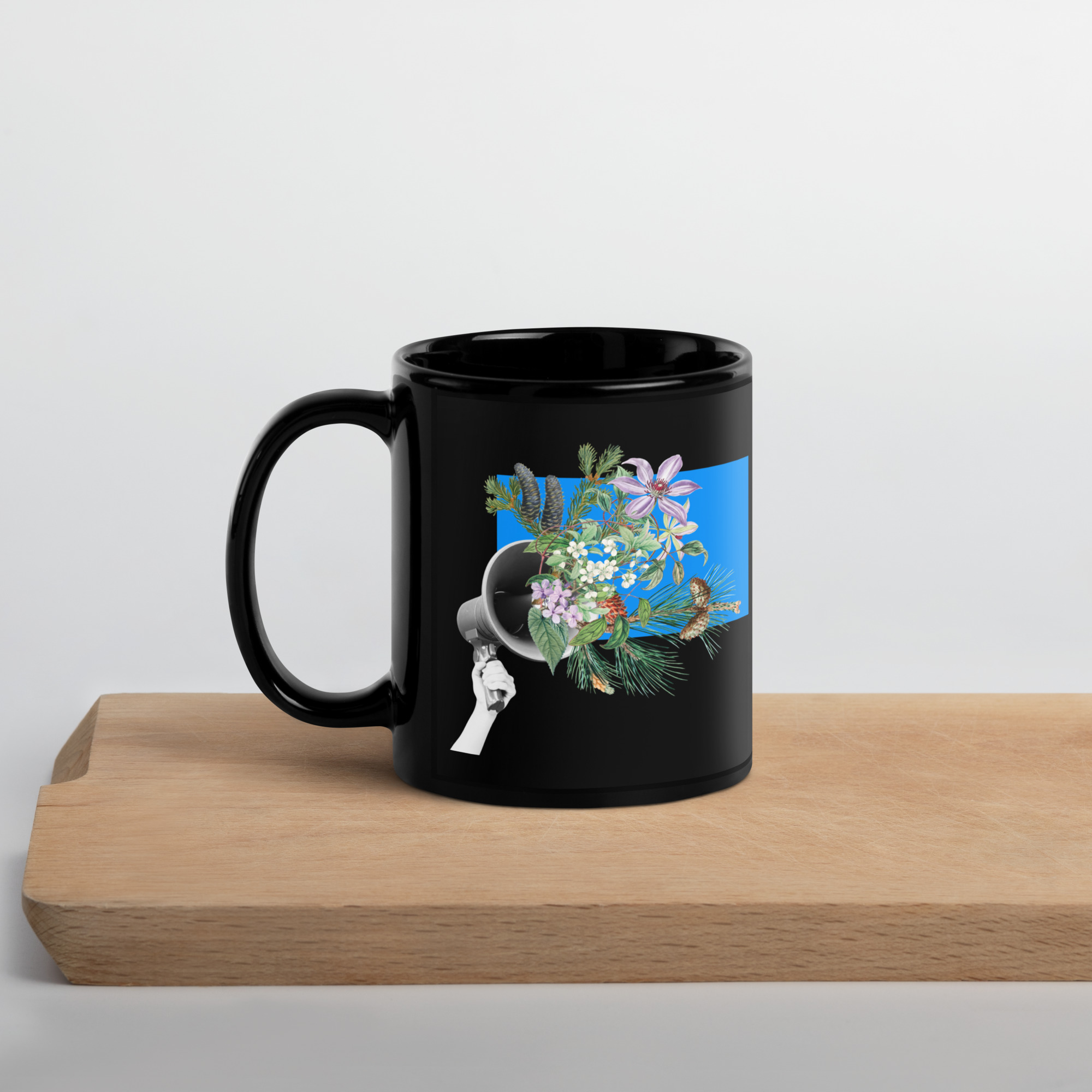 Taza negra brillante