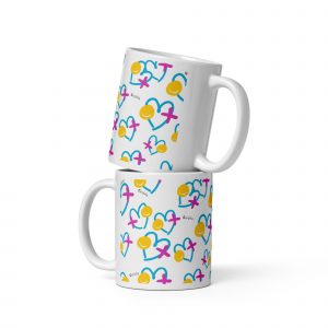 Taza blanca brillante