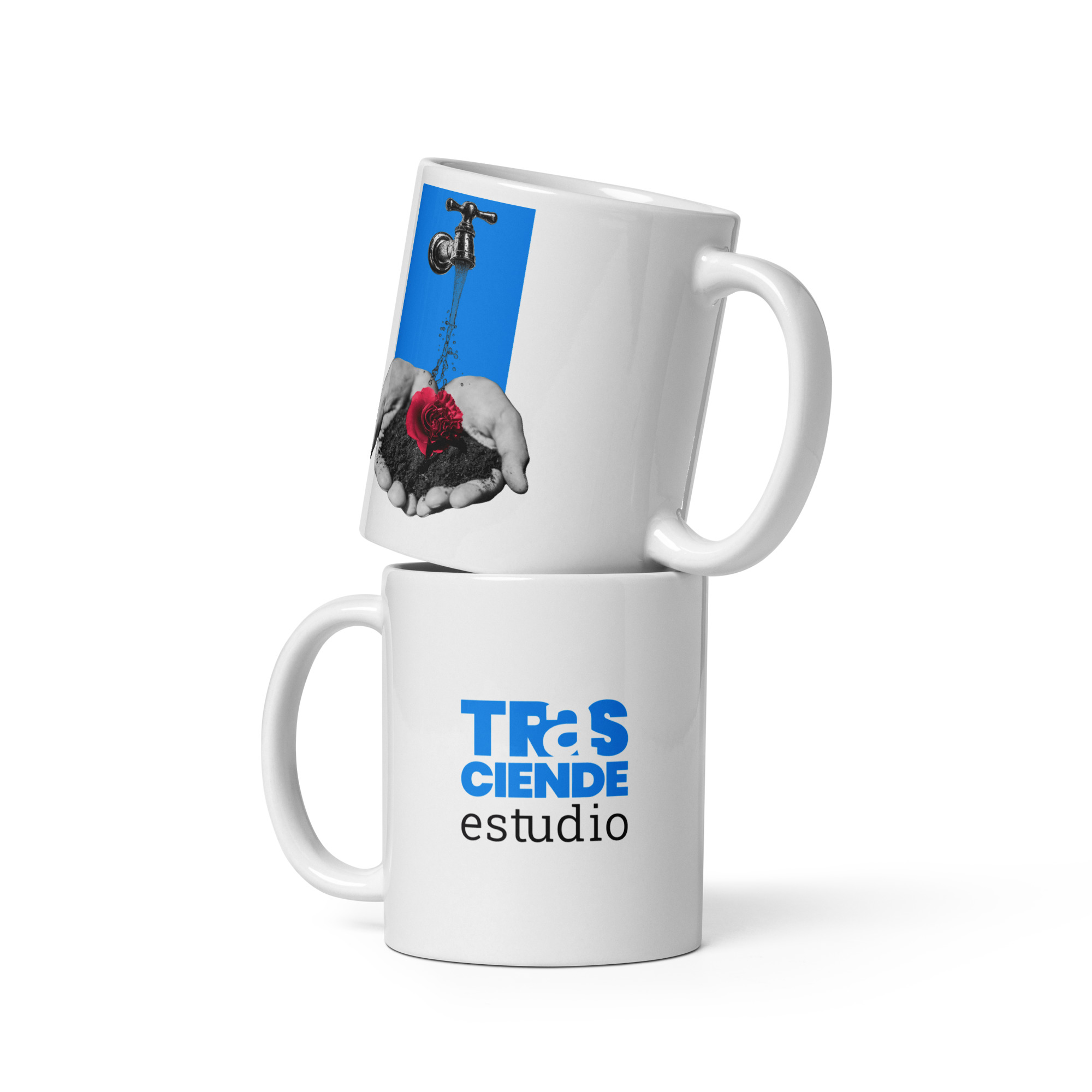 Taza blanca brillante
