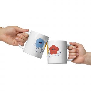 Taza blanca brillante